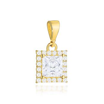Zawieszka złota kwadrat z cyrkoniami FUG6-Z00636-585