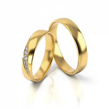 Obrączki ślubne żółte złoto 4mm próba 585 • FS317/4,5