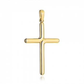 Złoty krzyżyk gładki zaokrąglony FUG4-25-C00111-2