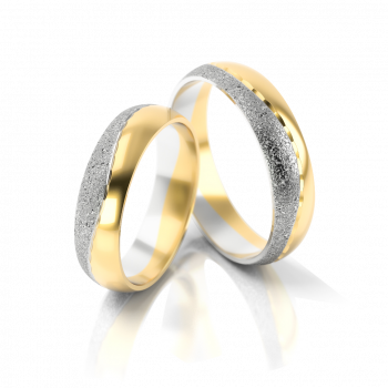 Obrączki ślubne dwukolorowe złoto 5 mm próba 585 • FSBZ11/5