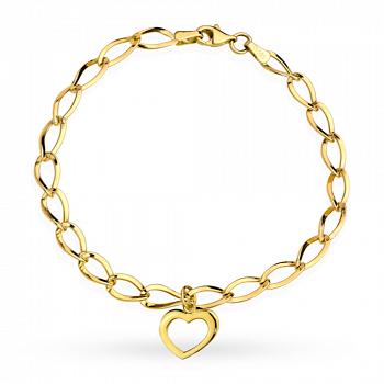Bransoletka z żółtego złota z serduszkiem FUG2-17-B00548-2