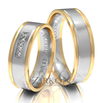 Obrączki ślubne złoto dwukolorowe 6mm próba 585 • X013