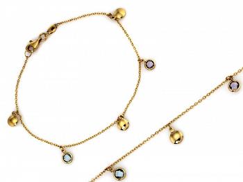 Bransoletka złota z zawieszkami FUGBR3597