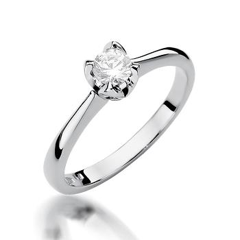 Pierścionek zaręczynowy z brylantem 0.30