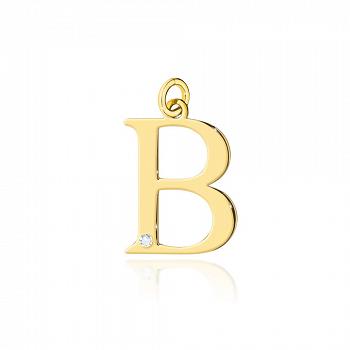 Zawieszka złota literka B z brylantem FUGZAL-B
