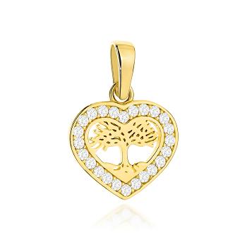 Zawieszka złota serce i drzewko szczęścia FUG6-Z00593-585