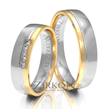 Obrączki ślubne złoto dwukolorowe 5mm próba 585 • X032