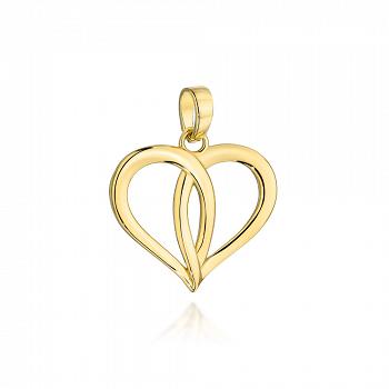 Zawieszka złota splecione łezki w kształcie serca FUG6-25-Z00419-2