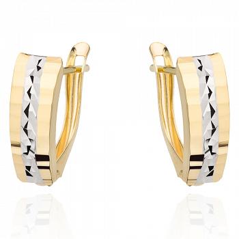 Kolczyki diamentowane z dwukolorowego złota FUG7-25-K01063-2