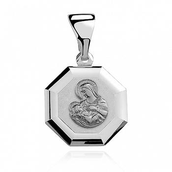Srebrna zawieszka medalik Matka Boska FUGMD438
