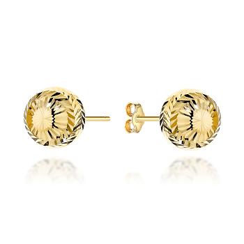 Kolczyki złote diamentowane kulki party 10mm FUG7-K01738-585