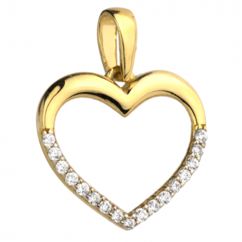 Zawieszka złota serce z cyrkoniami FUG6-21-Z00121-2