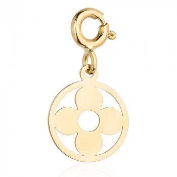 Zawieszka/charms złoty kwiatek w kółku FUG6-20-Z00365-2