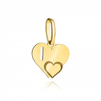 Zawieszka złota literka I serduszko GRAWER GRATIS FUG3ADA-15166