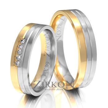 Obrączki ślubne złoto dwukolorowe 5mm próba 585 • X039