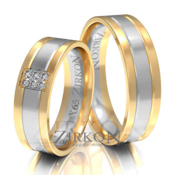 Obrączki ślubne złoto dwukolorowe 6mm próba 585 • X065