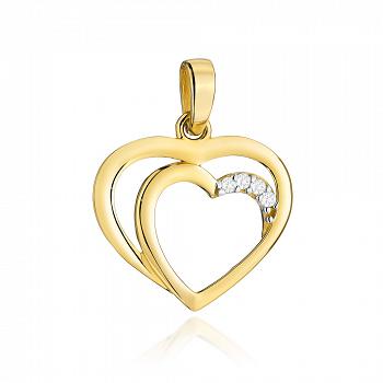 Zawieszka złota dwa splecione serca FUG6-21-Z00459-2