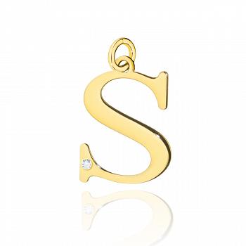 Zawieszka złota mała literka S z brylantem ZMFUG-S