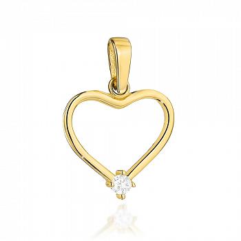Zawieszka złota serce z cyrkonią FUG6-37-Z00537-2