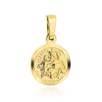Medalik z żółtego złota Św. Józef z Dzieciątkiem FUG5-9-M00192-2