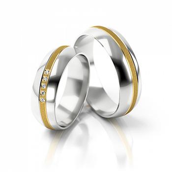 Obrączki ślubne złoto dwukolorowe 6mm próba 585 • FS256