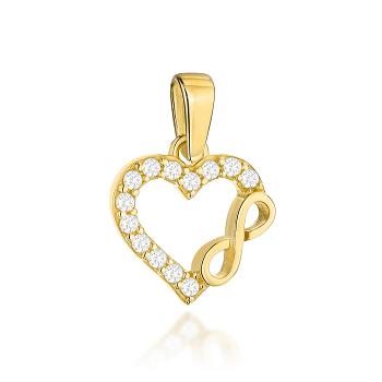 Zawieszka złota serce i nieskończoność z cyrkoniami FUG6-40-Z00563-2