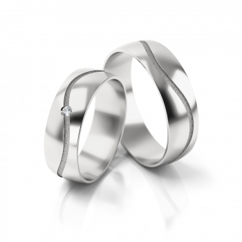 Obrączki ślubne białe złoto 5mm próba 585 • FSB286