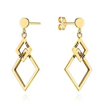 Kolczyki złote wiszące romby FUG7-K01800-585