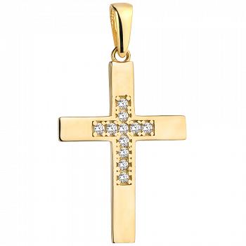 Złoty krzyżyk z cyrkoniami FUG4-21-C00049-2