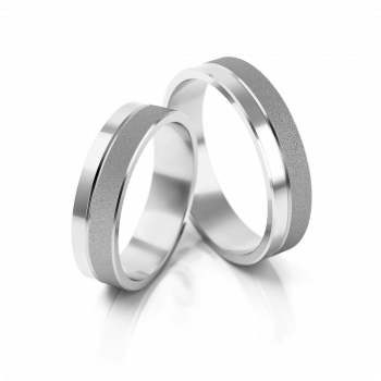 Obrączki ślubne białe złoto 5 mm próba 585 • FSB58/5