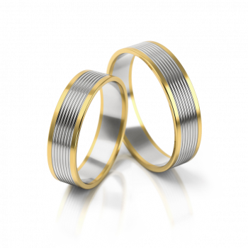 Obrączki ślubne złoto dwukolorowe 5mm próba 585 • FS186