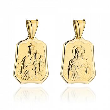 Medalik z żółtego złota szkaplerz FUG5-9-M00152-2