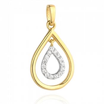 Zawieszka złota łezka z kamieniami FUG6-25-Z00228-2