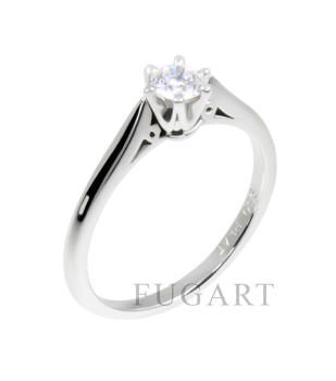 Pierścionek zaręczynowy z platyny z brylantem 0.25 ct