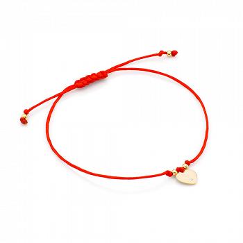 Bransoletka na czerwonym sznurku serce z brylantem GRAWER GRATIS FB012-Z-C585-B0.005 