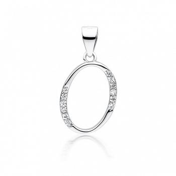Zawieszka srebrna literka O z cyrkoniami FUGLZ0002_O