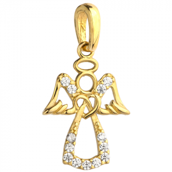 Zawieszka złota anioł z cyrkoniami FUG6-4-Z00002-2
