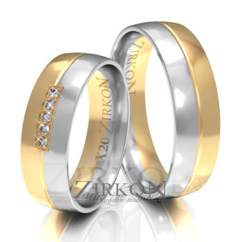 Obrączki ślubne złoto dwukolorowe 6mm próba 585 • X020