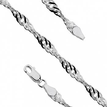 Srebrny łańcuszek Singapur 45 cm FUGGDSL65