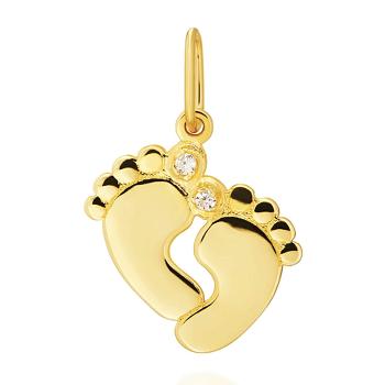 Zawieszka złota stópki z cyrkoniami FUG6-Z00601-585