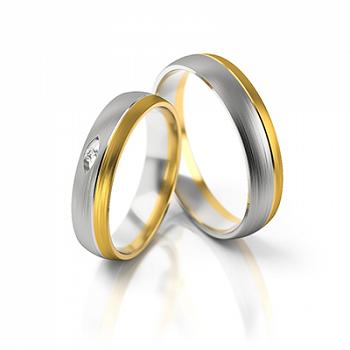 Obrączki ślubne złoto dwukolorowe 4,5mm próba 585 • FS288