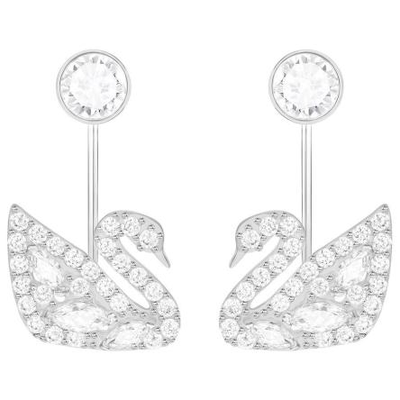 Kolczyki SWAROVSKI • Swan Lake Pierced Earring Jackets, White, Rhodium plating 5379944