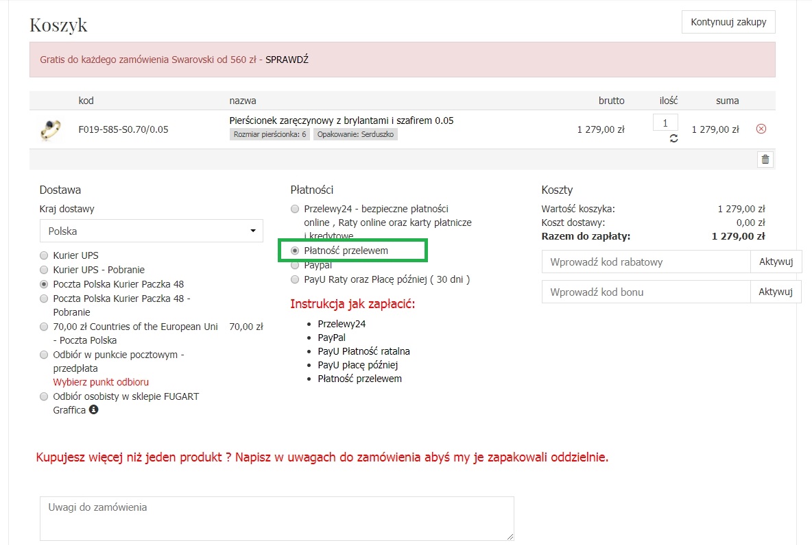 Płatność przelewem Płatność przelewem